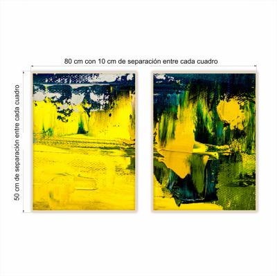 SET 2 CUADROS ABSTRACTOS VERDES